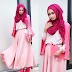 Contoh Hijab Lebar Warna Pink