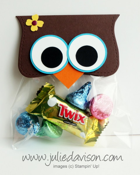 Whoooo's Amazing? Owl Top Note Treat Bags #stampinup #punchart www.juliedavison.com