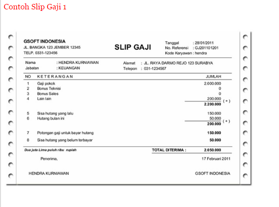 Contoh Slip Gaji Guru September 2016 Contoh Surat Terbaru