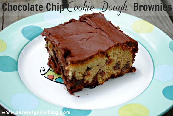 Chocolate Chip Cookie Dough Brownies, from Serenity Now