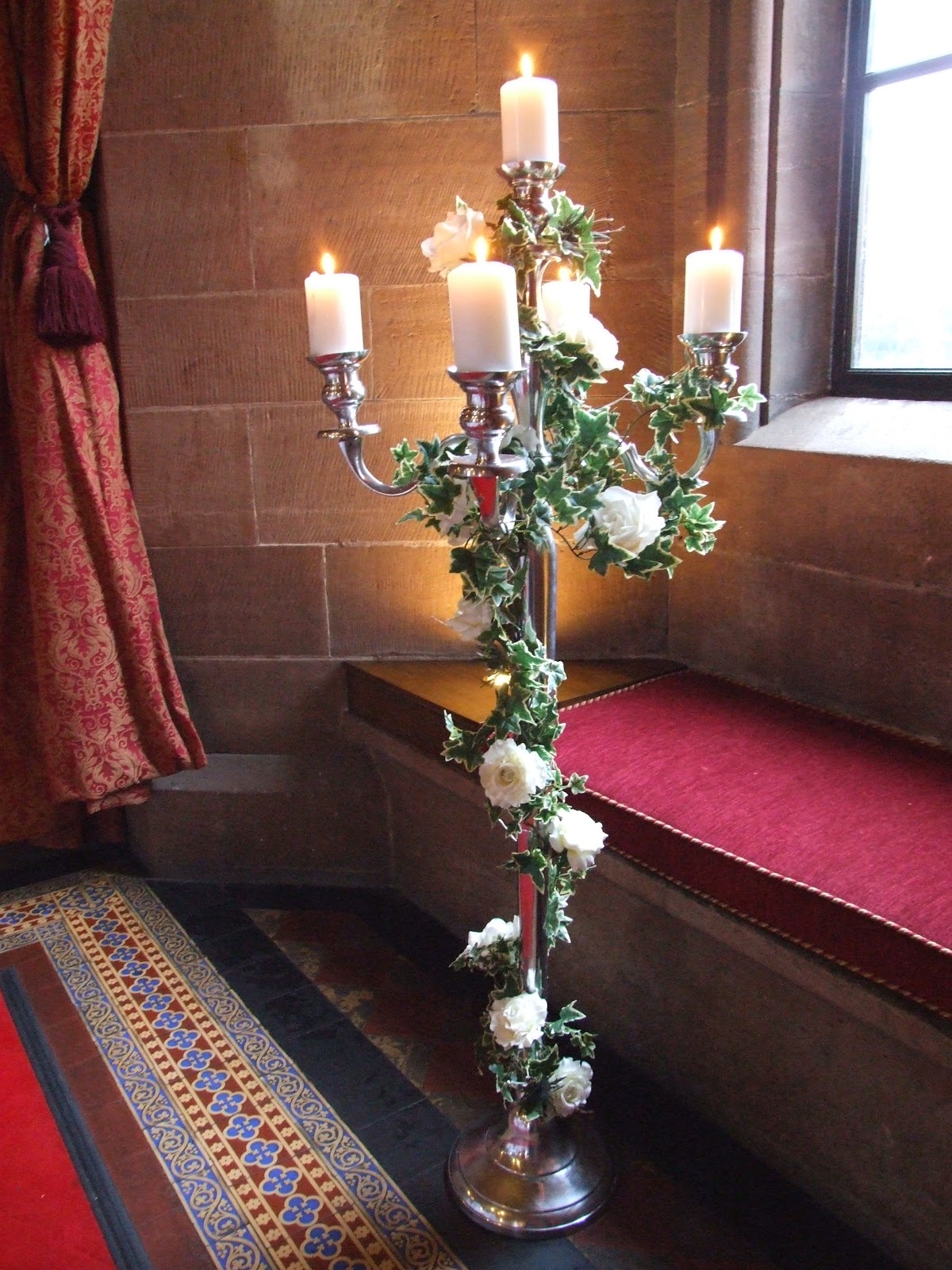 Crystal Flowers Silver Candelabra's to hire Crystal Flowers