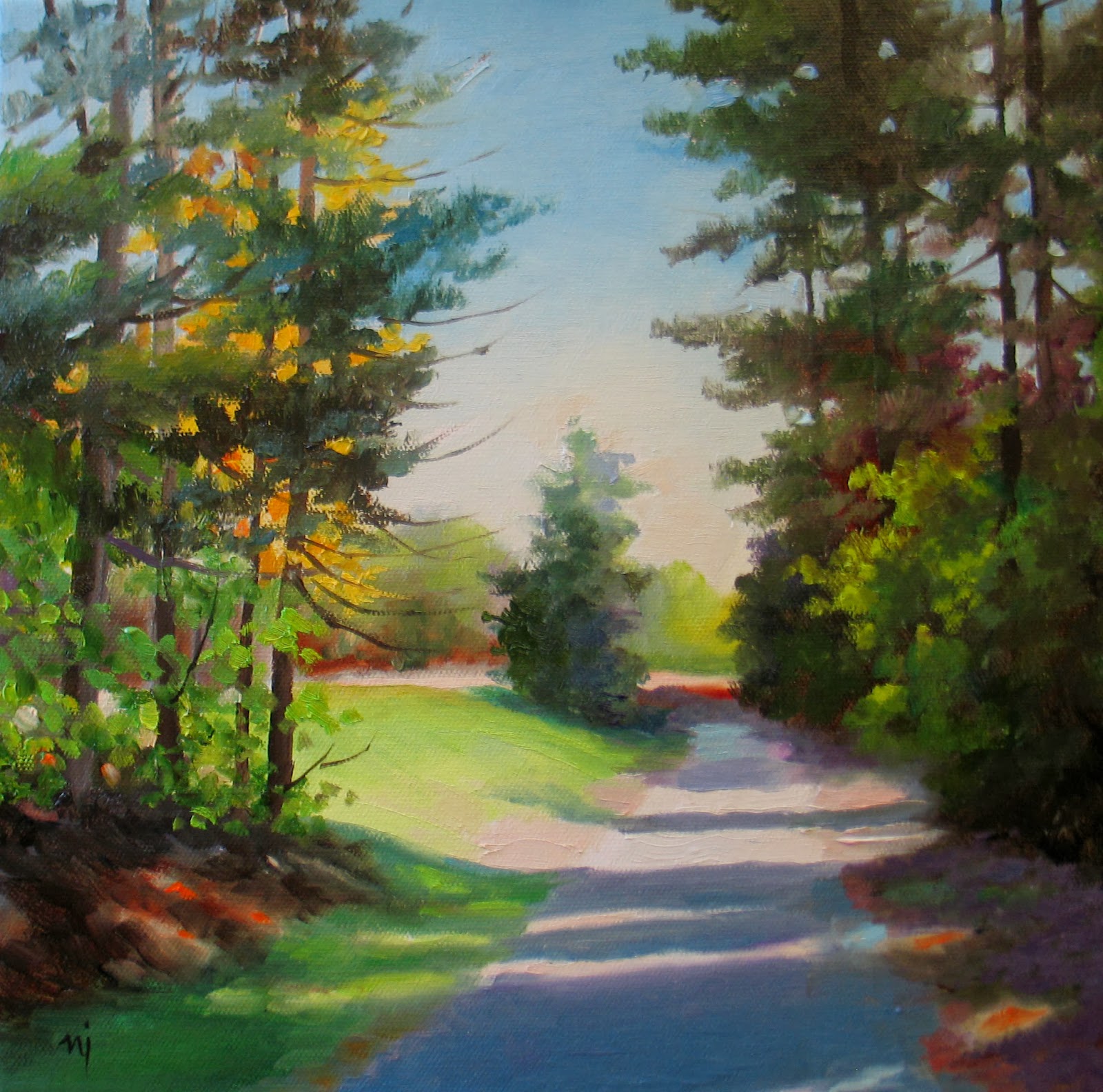 Nel's Everyday Painting Path Through the Pines SOLD