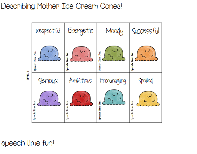Describing Mother Ice Cream Cones! - Speech Time Fun: Speech and