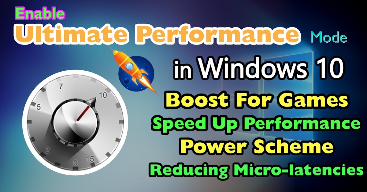 How to enable ultimate performance mode in windows 10 boost for game