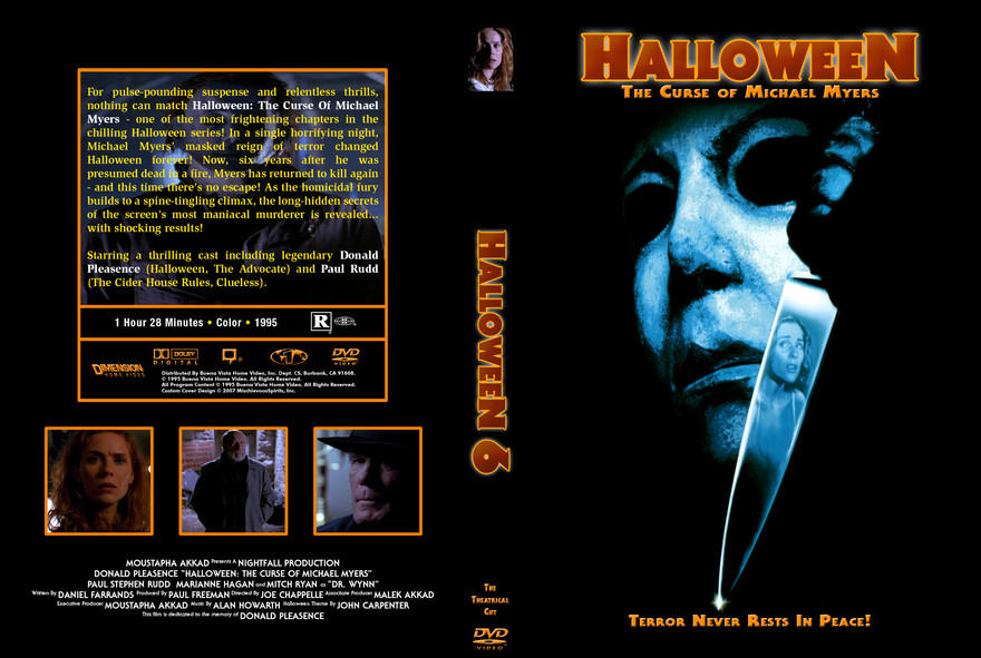 The Horrors of Halloween HALLOWEEN 6 THE CURSE OF MICHAEL MYERS (1995) VHS, DVD and Bluray Covers