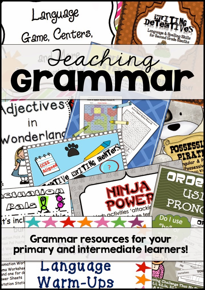 http://secondgradeperks.blogspot.com/2014/03/great-ideas-for-teaching-grammar.html