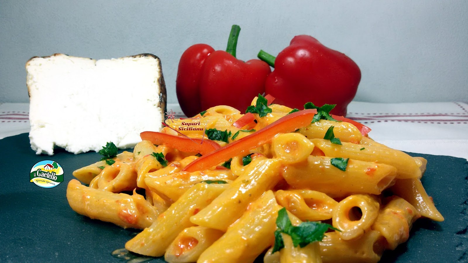 Sapuri Sicilianu: PASTA CON CREMA DI PEPERONI E RICOTTA TENERA AL FORNO ...