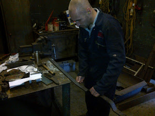 Chris working on Twizell's ashpan linkage