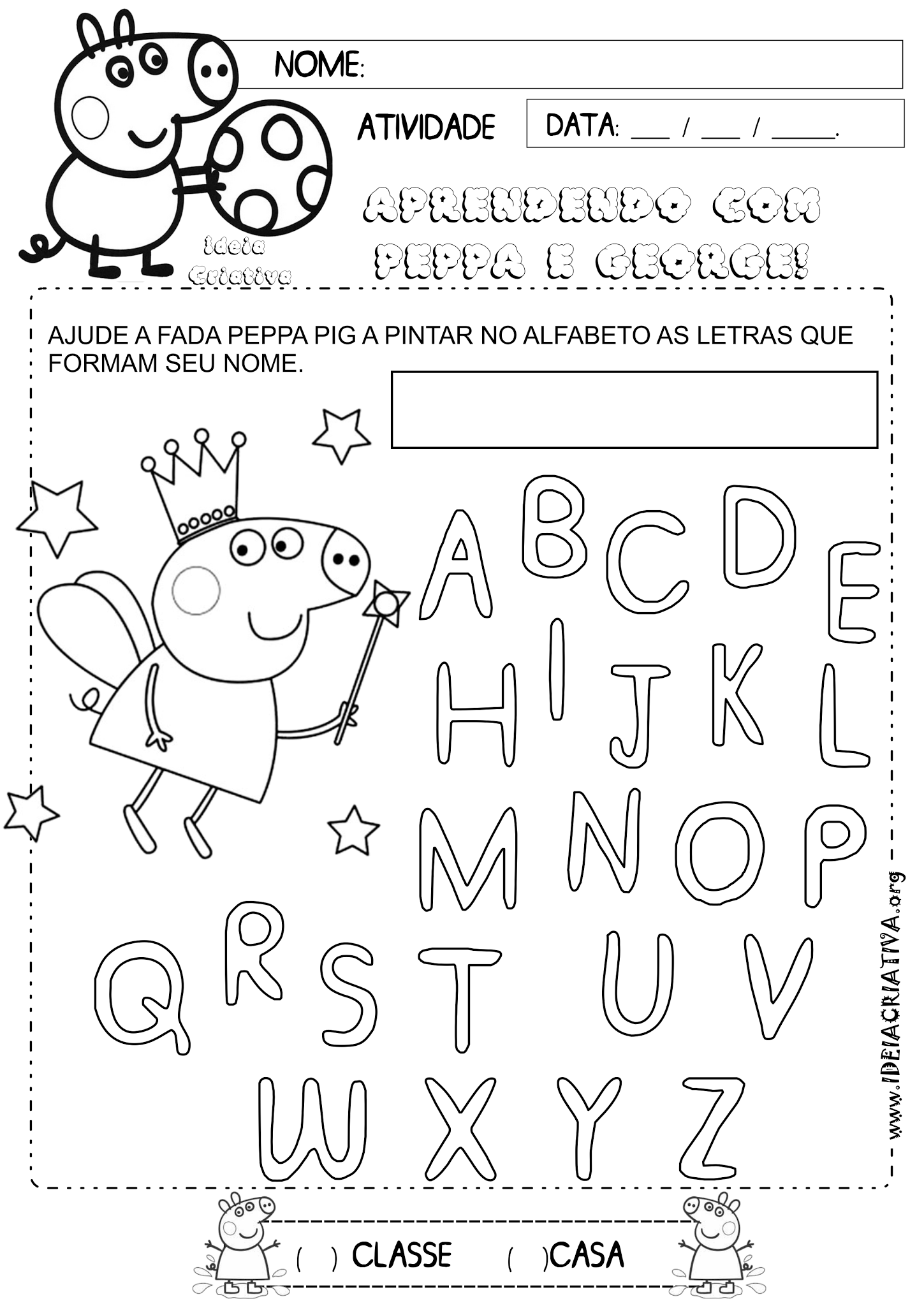 letra O Peppa  Alfabeto ilustrado, Alfabeto infantil, Peppa pig