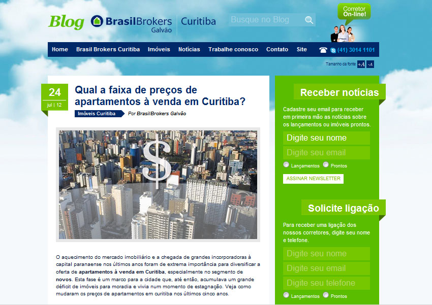 Brasil Brokers Galvão cria blog e amplia presença nas redes sociais Marketing Imobiliário