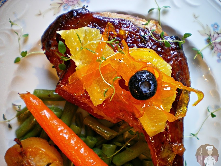 Pato confitado a la naranja