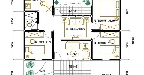 Ide Gambar Denah Rumah Luas Tanah 100 Meter Terlihat Cantik