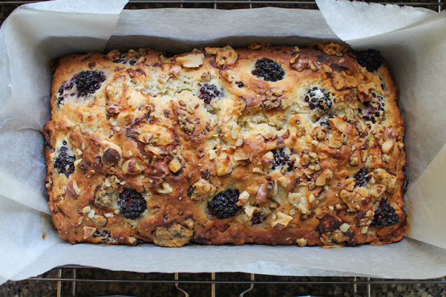 Food Lust People Love: Slightly sweet with a just touch of honey, each bite of this blackberry walnut blue cheese loaf is delightful mix of salty and fruity and nutty. It’s especially lovely toasted. 