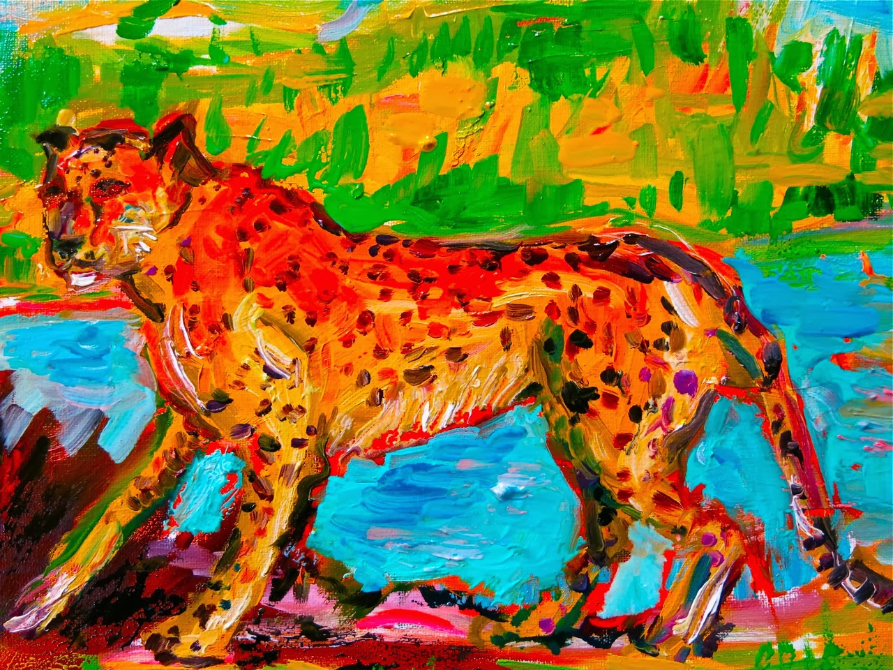 PAINTRESS GRETCHEN Painting Cheetahs for International Cheetah Day