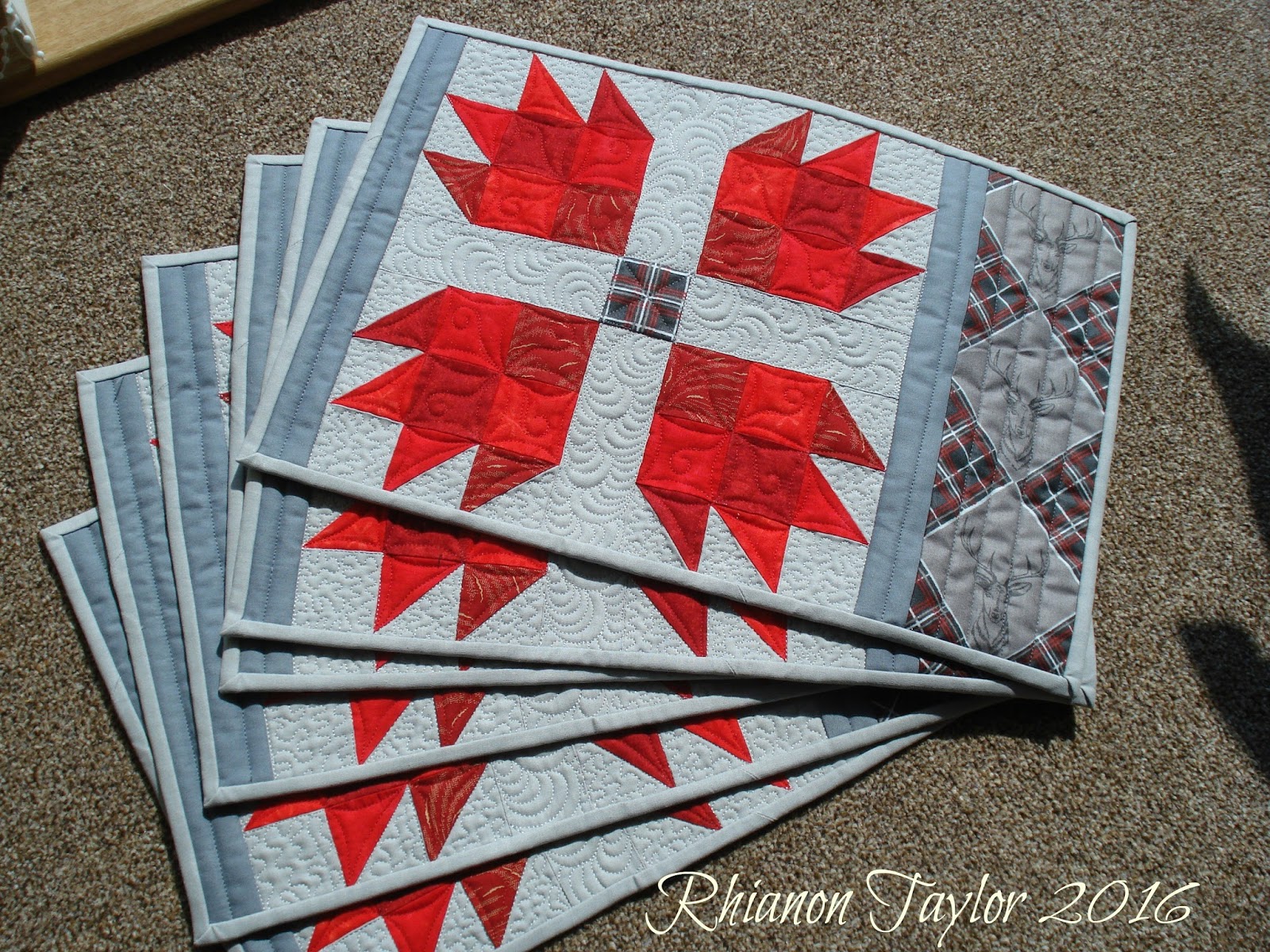 The Nifty Stitcher Table Mats with a Scottish/Canadian Theme