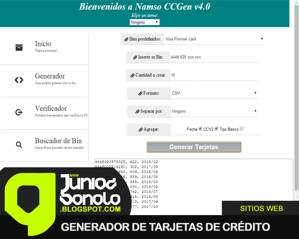 generador de tarjetas ccgen generador de tarjetas ccgen