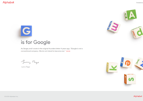 Alphabet G is for Google