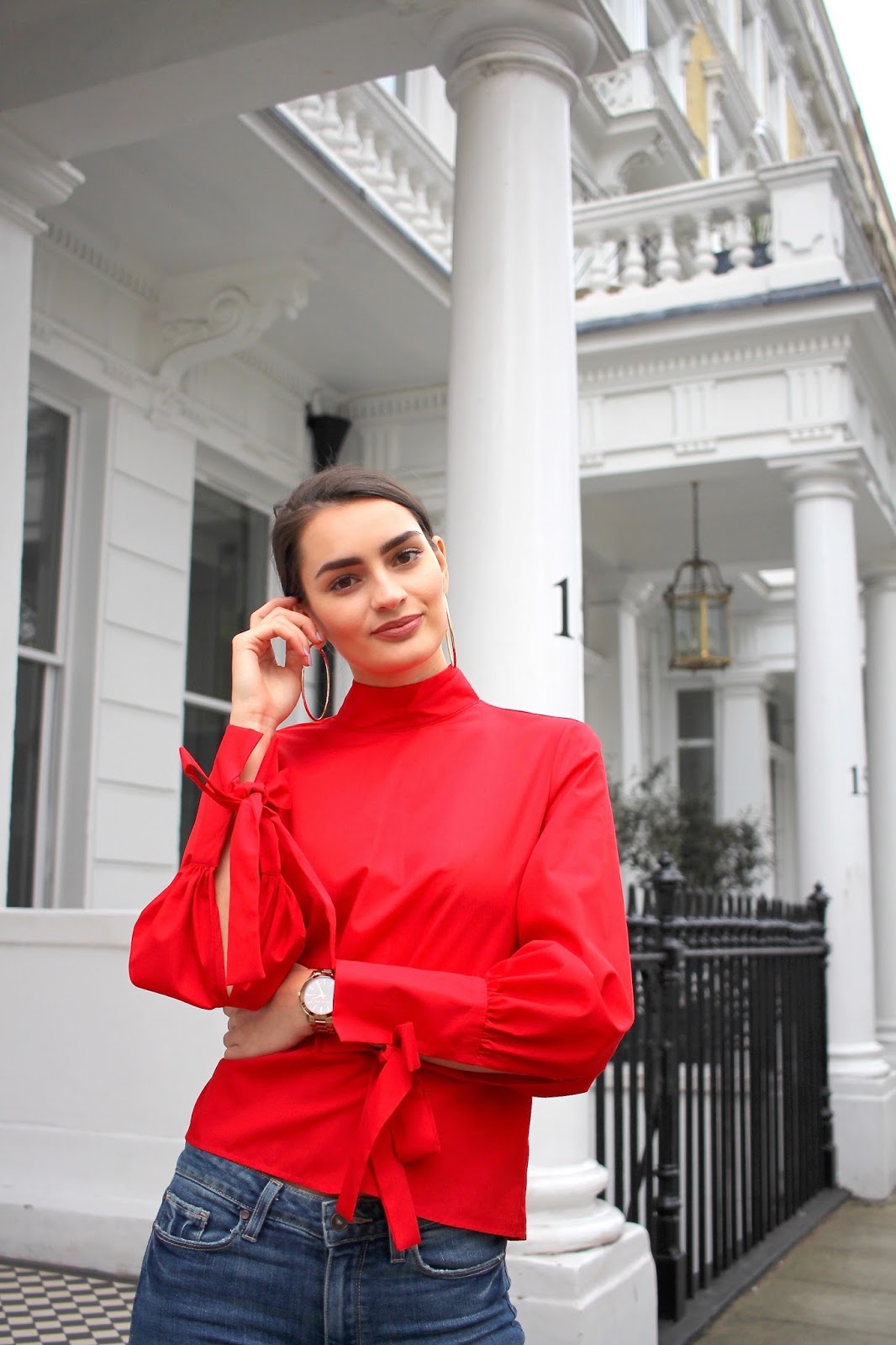 peexo blogger red top spring style topshop
