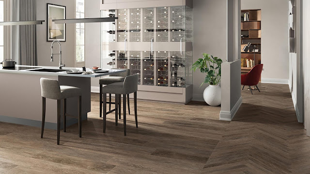 Wood finish floor tiles Vermont collection