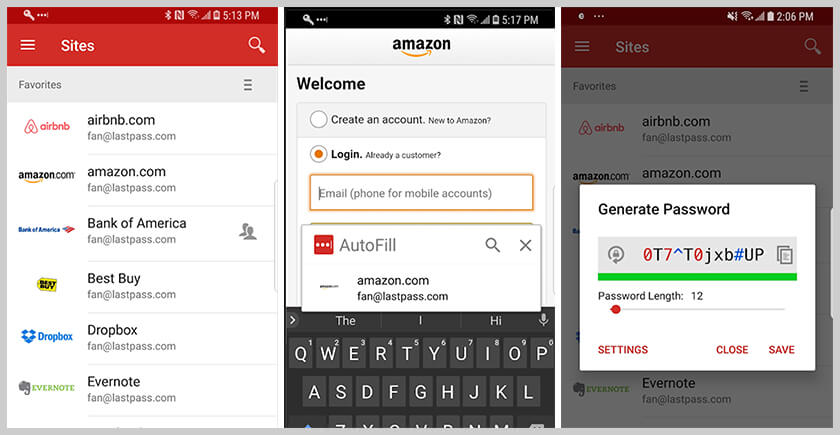screen lastpass password manager android