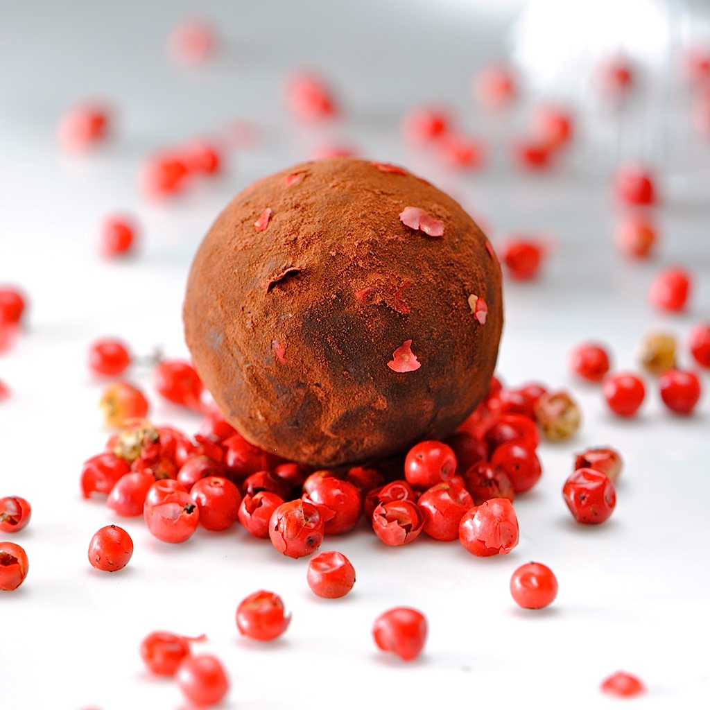 JULES FOOD... Dark Chocolate Goat Cheese Pink Peppercorn Truffles