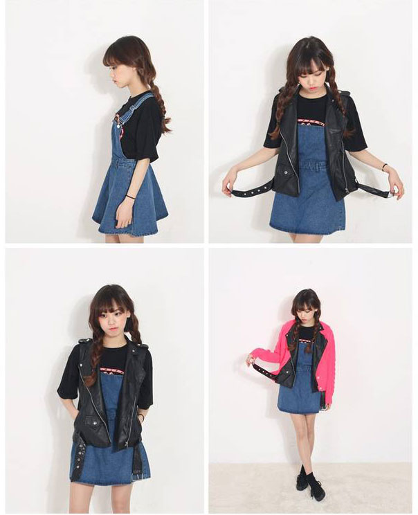 CL791Denim Dungaree Skirt (PreOrder) Temptations