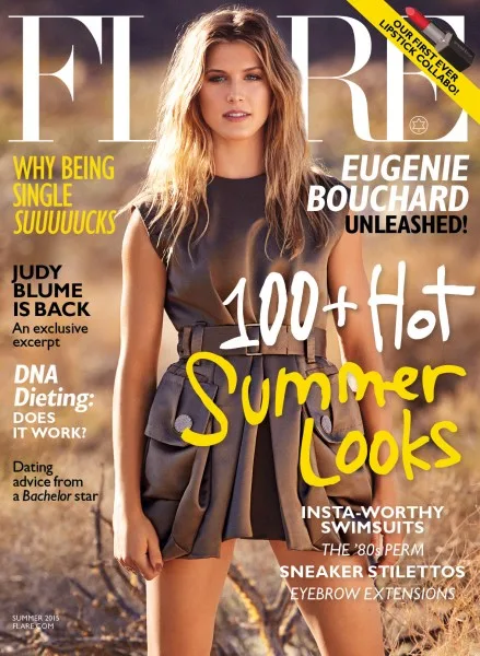 Eugenie Bouchard is glamorous for Flare Magazine June 2015