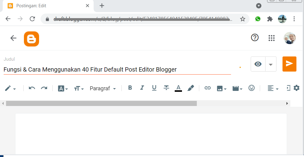 40 Fitur Post Editor Blogger