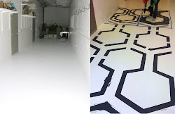 floor geometric stencil painted pattern progress giant