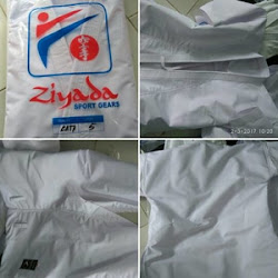 baju karate gi kata seragam pakaian kejuaraan Ziyada tegi  HARGA 1 STEL RP 275.000,-