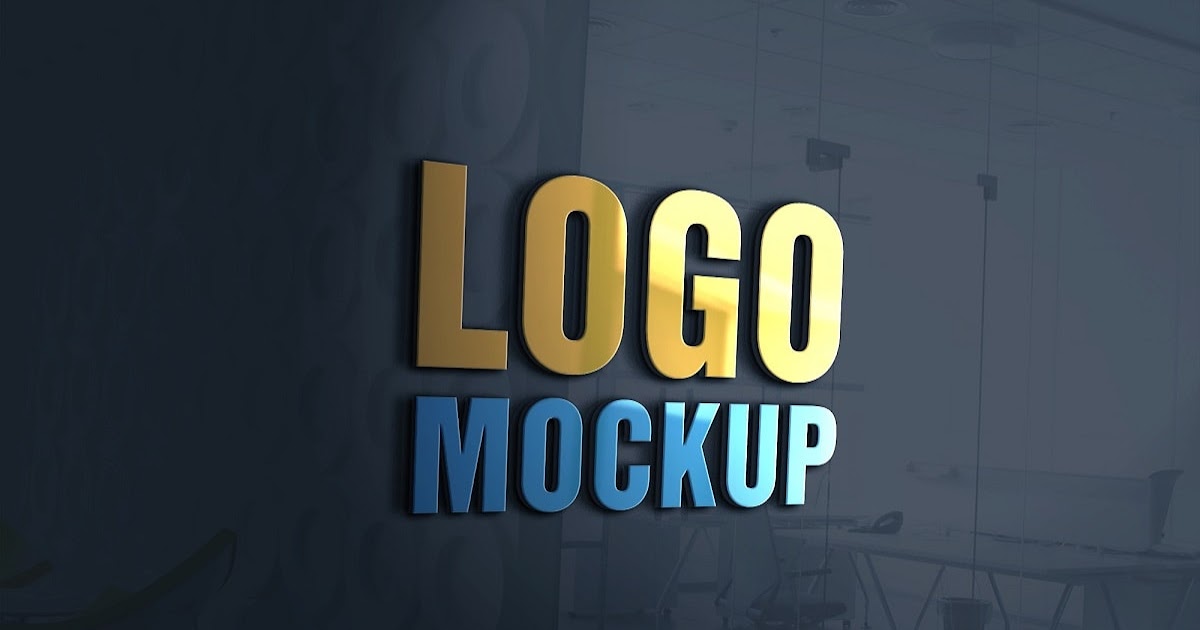 3d glass window logo mockup 3d glass window logo mockup