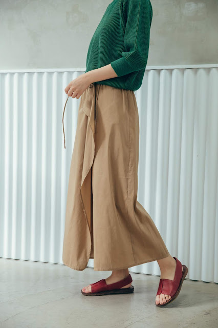 凌晨飛行計畫抽繩綁帶褲裙-完美清晨卡其