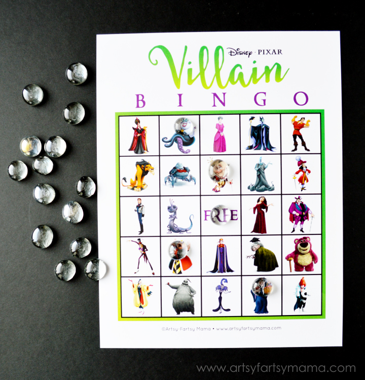 Free Printable Disney Villain Bingo at artsyfartsymama.com