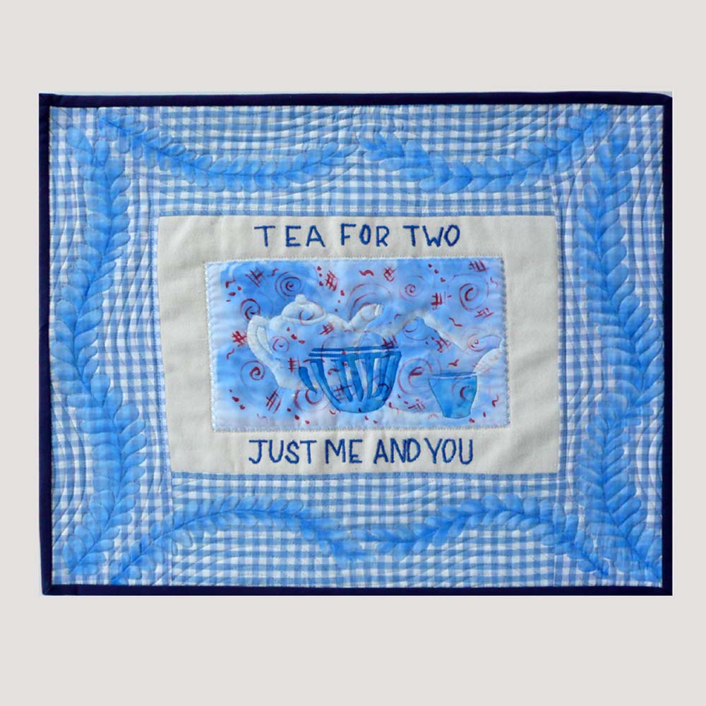 Linda's Art Quilts Tea for Two (on a cold winter's day)