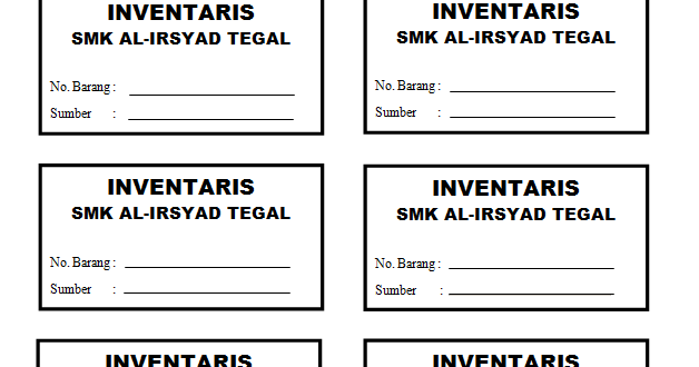 Contoh Kartu Inventaris Barang Untuk Kantor Maupun Sekolah