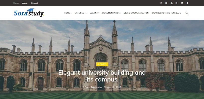 Sora Study Free Blogger Template