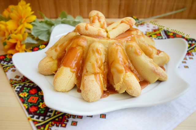 Articole culinare : Budinca de caramel cu piscoturi Savoiardi, fara gluten