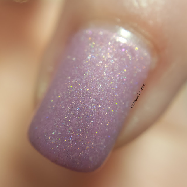 Pale Lilac nail polish with holographic flakes