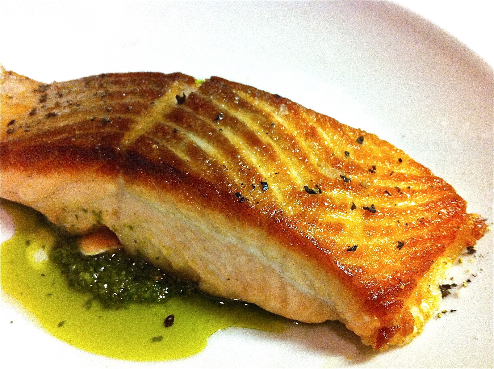Behind The Burners SEARED SALMON WITH SALSA VERDE