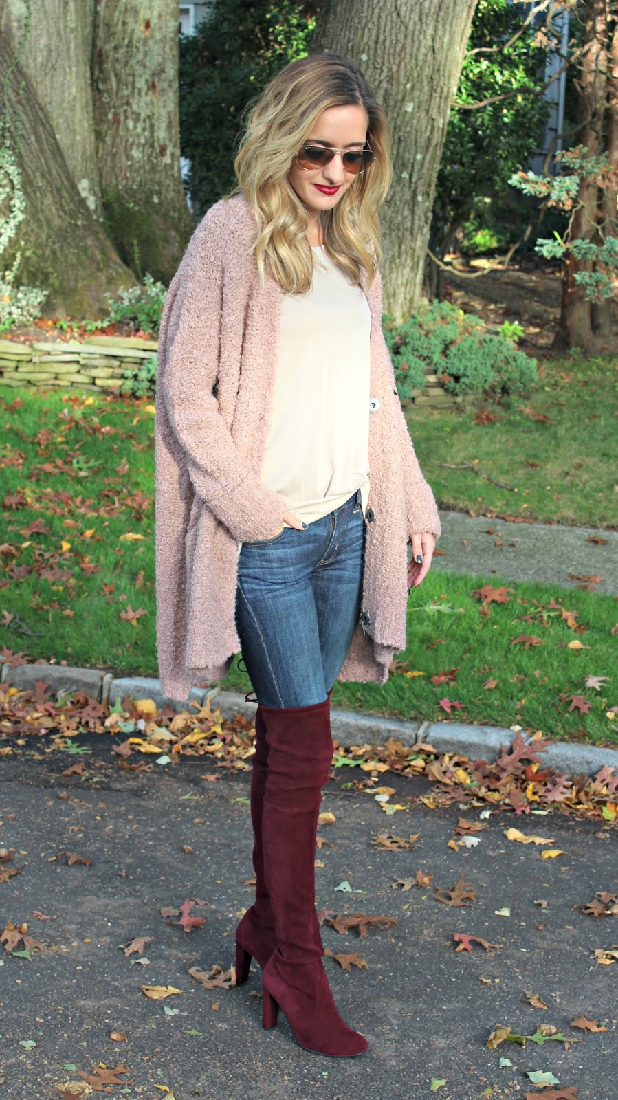 Burgundy boots outfit clearance ideas