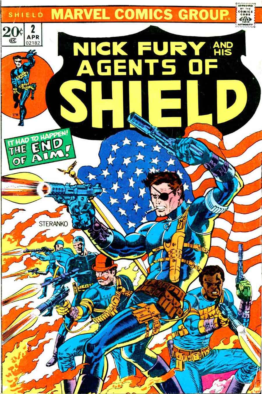 Shield v1 #2 marvel bronze age comic book cover art by Jim Steranko