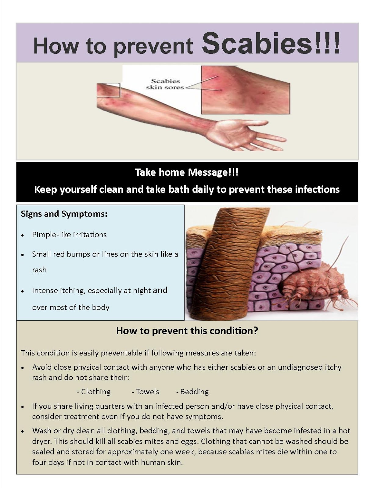 YAISHWARYAJ Health Awareness Flyer on Scabies Prevention