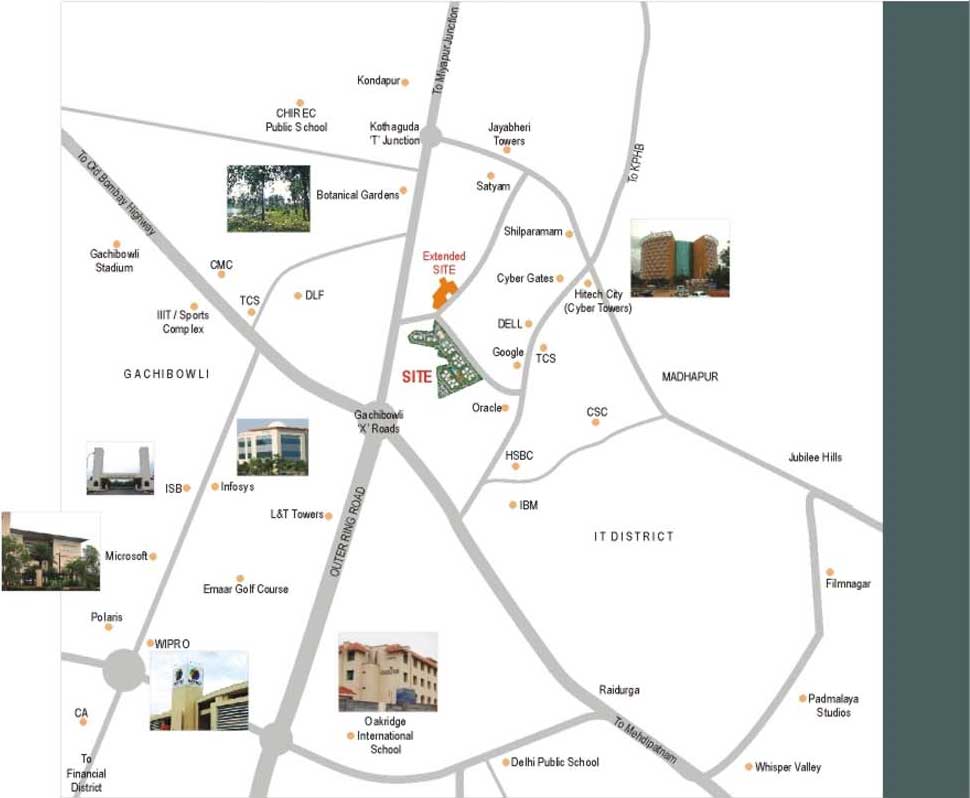 Hyderabad Properties Ramky Towers 3, 4 BHK Apartments at Gachibowli