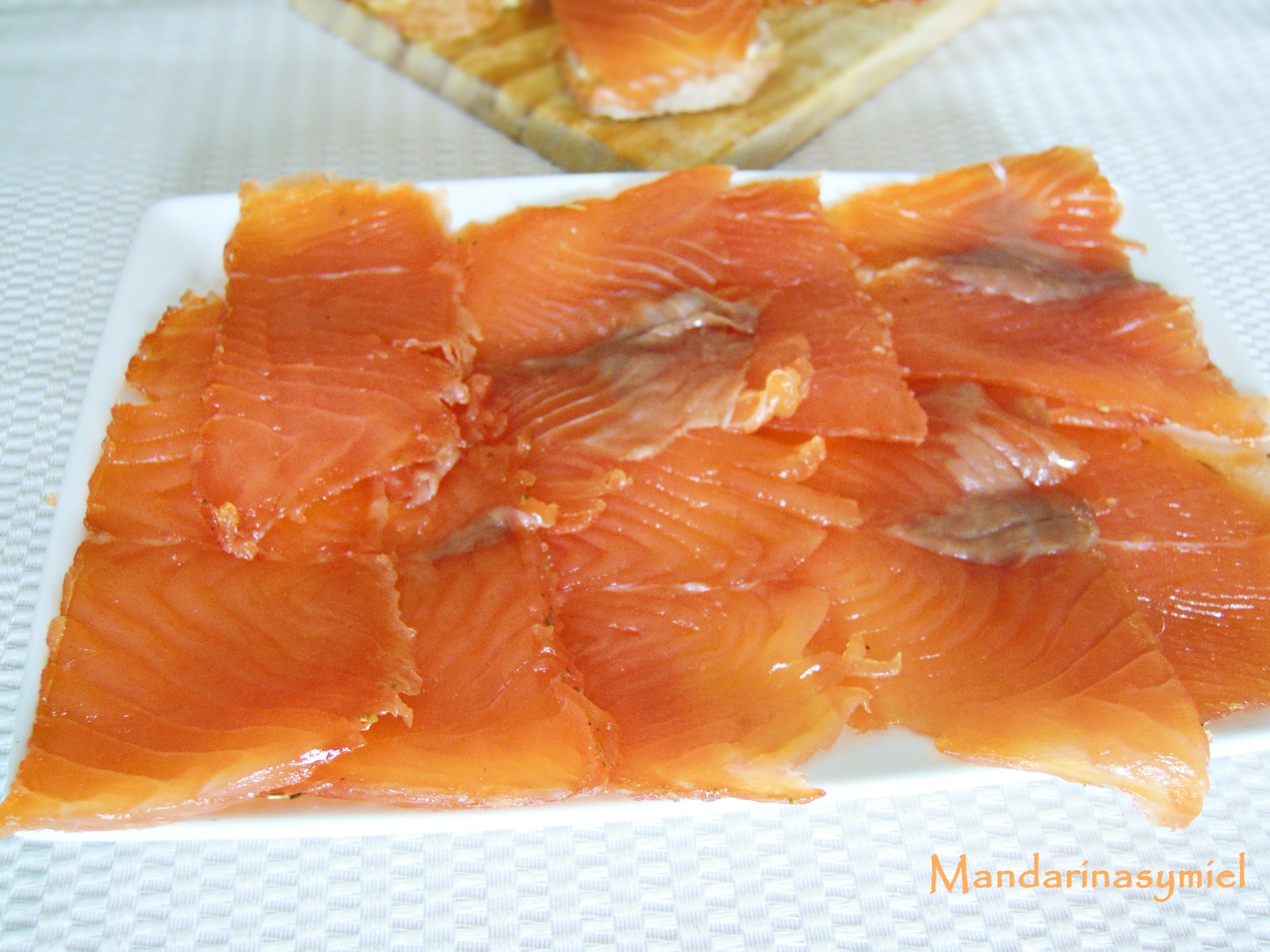 Salmón marinado casero Mandarinas y miel