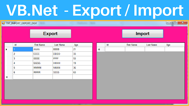 VB.Net Import And Export Text File To DataGridView