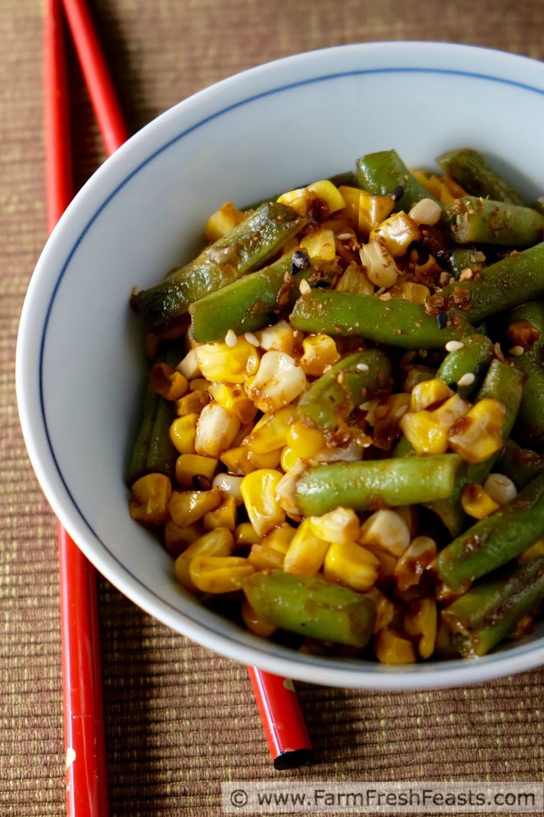 Farm Fresh Feasts Spicy Koreansauced Corn & Green Bean Skillet