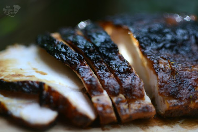 Lomo de cerdo con costra de azúcar moreno