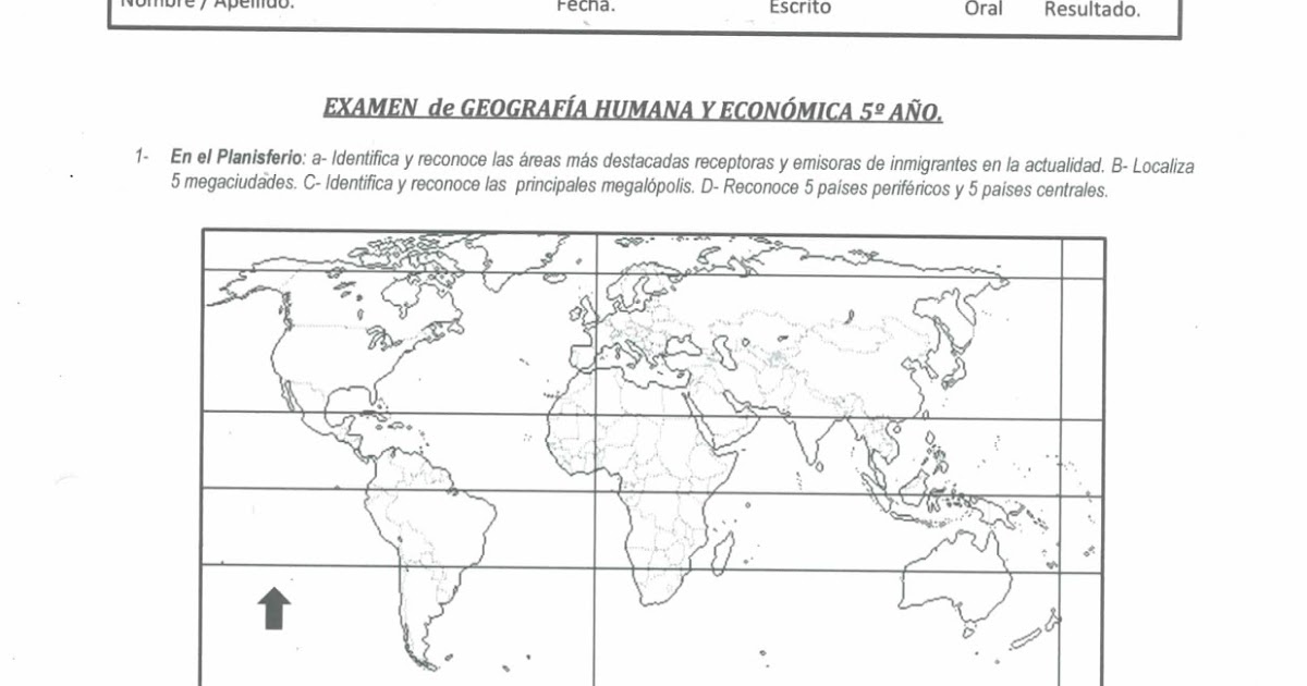 Liceo 7 Rivera Oficial Examen de Geografía Humana y Económica 5º