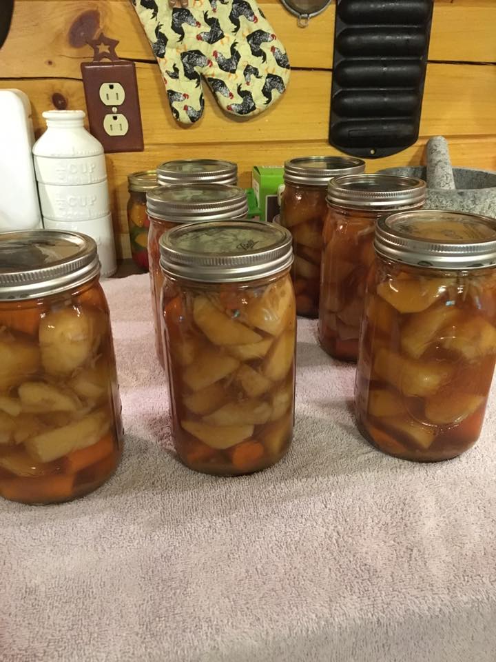Stoneacresfarms Canning carrots and potatoes in onion soup mix.