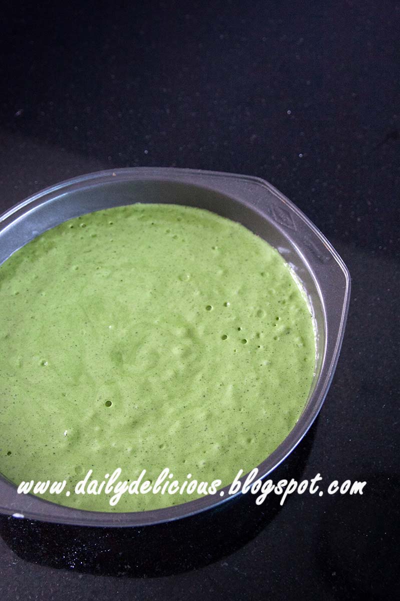 dailydelicious Green tea chiffon cake with Green tea white chocolate whipped ganache
